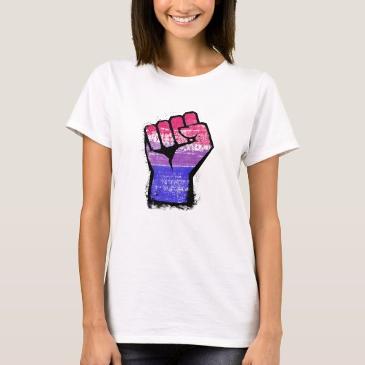 Biseksuele Protest Vuist T-shirt (Voorkant)