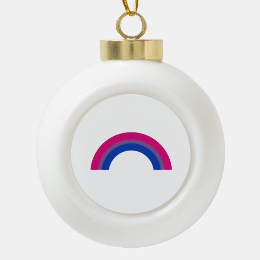 Biseksuele Regenboog Keramische Bal Ornament (Voorkant)