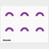 Biseksuele Regenboog Ronde Sticker (Vel)