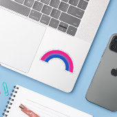 Biseksuele Regenboog Sticker (Laptop met iPhone)