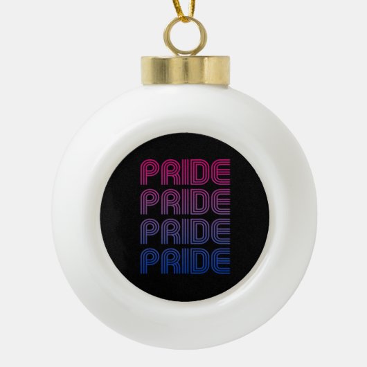 Biseksuele Retro Pride Keramische Bal Ornament (Voorkant)