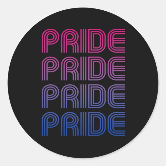 Biseksuele Retro Pride Ronde Sticker (Voorkant)