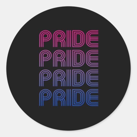 Biseksuele Retro Pride Ronde Sticker (Voorkant)
