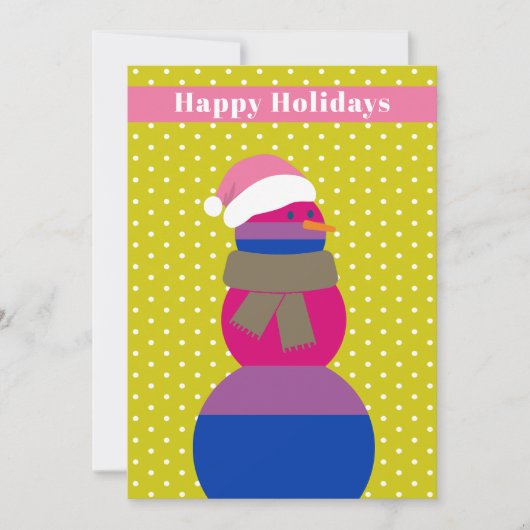 Biseksuele sneeuwman sneeuwvrouw kerst Kaart (Voorkant)