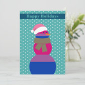 Biseksuele sneeuwman sneeuwvrouw kerst Kaart (Staand voorkant)