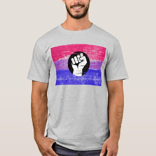 Biseksuele Stolzheid Vuist Pride T-shirt (Voorkant)