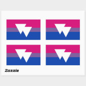 Biseksuele trots en symbool vlag - rechthoekige sticker (Vel)