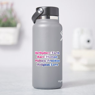 Biseksuele trots - Geboorteplaats: Aarde. Ras: Men Sticker