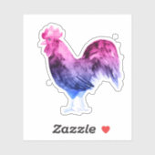 Biseksuele trots haan sticker (Vel)