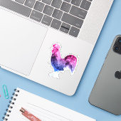 Biseksuele trots haan sticker (Laptop met iPhone)