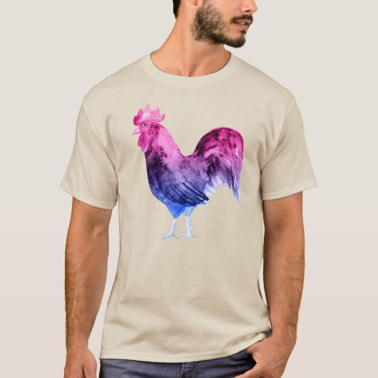 Biseksuele Trots Haan T-shirt (Voorkant)
