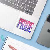 Biseksuele trots sticker (Laptop met iPhone)