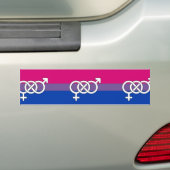 Biseksuele trots symbool vlag bumpersticker (Op auto)