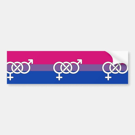 Biseksuele trots symbool vlag bumpersticker (Voorkant)