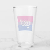 Biseksuele trots symbool vlag glas (Achterkant)