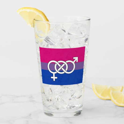 Biseksuele trots symbool vlag glas (Voorkant ijs)