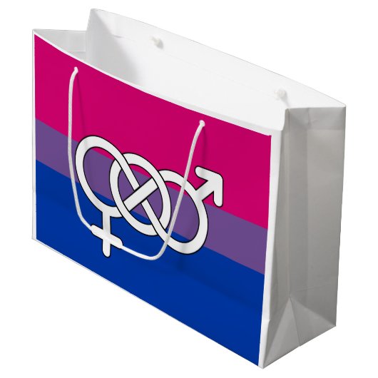 Biseksuele trots symbool vlag groot cadeauzakje (Voorkant Gekanteld)