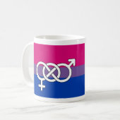 Biseksuele trots-symbool vlag koffiemok (Voorkant links)