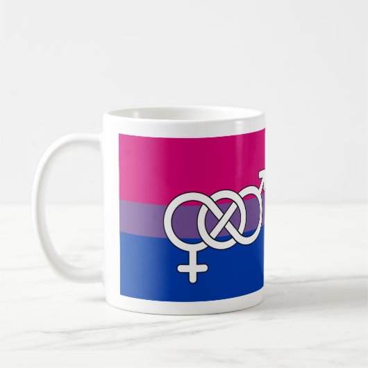 Biseksuele trots-symbool vlag koffiemok (Links)