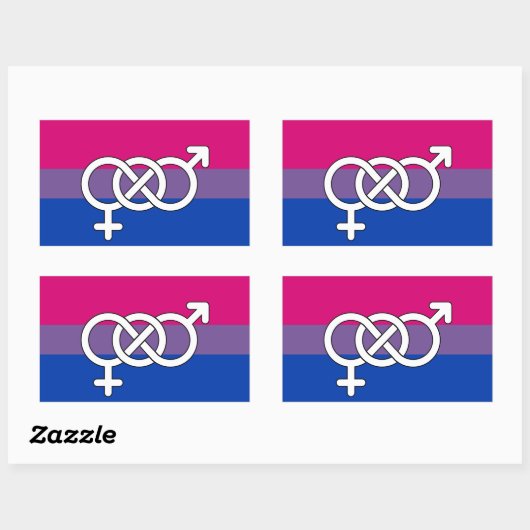 Biseksuele trots symbool vlag rechthoekige sticker (Vel)