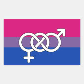 Biseksuele trots symbool vlag rechthoekige sticker (Voorkant)