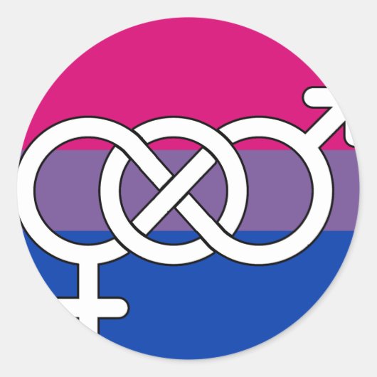 Biseksuele trots symbool vlag ronde sticker (Voorkant)