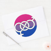 Biseksuele trots symbool vlag ronde sticker (Envelop)