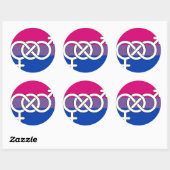 Biseksuele trots symbool vlag ronde sticker (Vel)