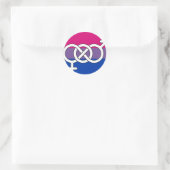 Biseksuele trots symbool vlag ronde sticker (Tas)
