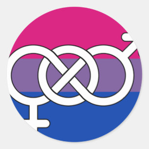 Biseksuele trots symbool vlag ronde sticker