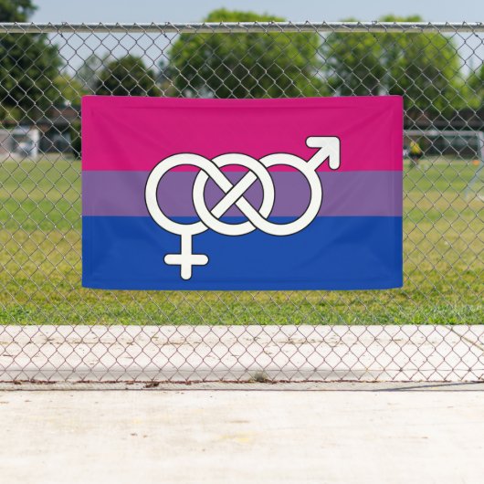 Biseksuele trots symbool vlag spandoek (Insitu)