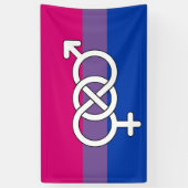 Biseksuele trots symbool vlag spandoek (Verticaal)