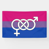 Biseksuele trots symbool vlag spandoek (Horizontaal)