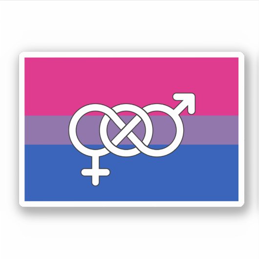 Biseksuele trots symbool vlag sticker (Voorkant)