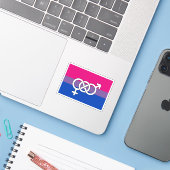 Biseksuele trots symbool vlag sticker (Laptop met iPhone)