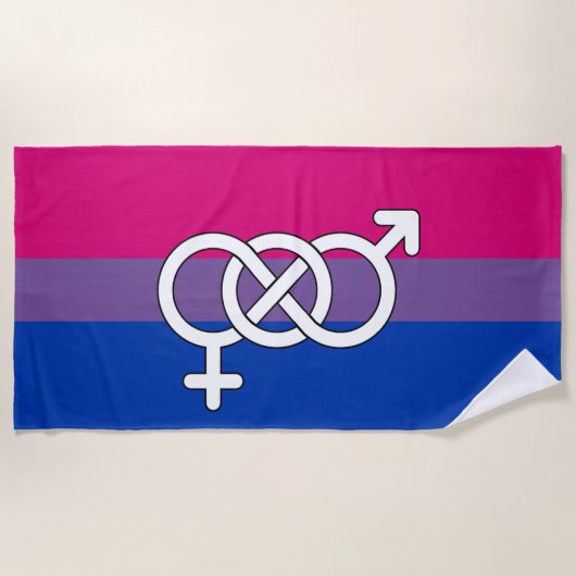 Biseksuele trots-symbool vlag strandlaken (Voorkant)