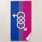 Biseksuele trots-symbool vlag strandlaken (Voorkant)