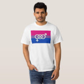 Biseksuele trots-symbool vlag t-shirt (Voorkant volledig)