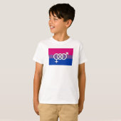 Biseksuele trots symbool vlag t-shirt (Voorkant volledig)