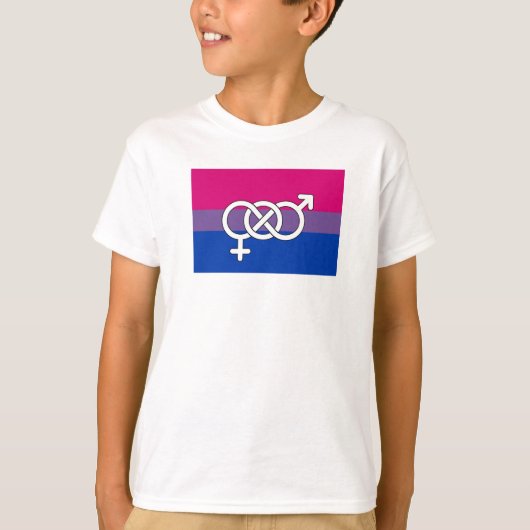Biseksuele trots symbool vlag t-shirt (Voorkant)
