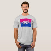 Biseksuele trots symbool vlag t-shirt (Voorkant volledig)