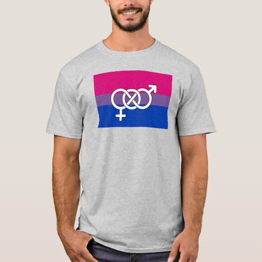 Biseksuele trots symbool vlag t-shirt (Voorkant)