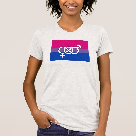 Biseksuele trots symbool vlag t-shirt (Voorkant)