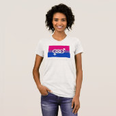 Biseksuele trots symbool vlag t-shirt (Voorkant volledig)