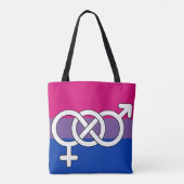 Biseksuele trots symbool vlag tote bag (Achterkant)