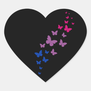 Biseksuele trots Vlinderpad Hart Sticker
