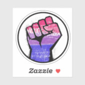 Biseksuele trots vuist cirkel sticker (Vel)