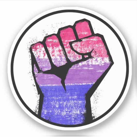 Biseksuele trots vuist cirkel sticker (Voorkant)