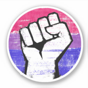 Biseksuele trots vuist cirkelprint sticker