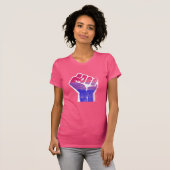 Biseksuele trots vuist t-shirt (Voorkant volledig)